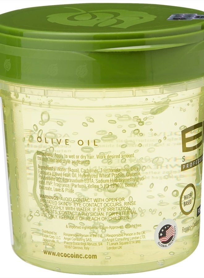 Eco Style جيل إيكوكو إيكو ستايل بزيت الزيتون - 100% زيت زيتون نقي - يضيف لمعانًا ويهذب الأطراف المتقصفة - ستايل خفيف الوزن - يغذي ويصلح - يضيف رطوبة لفروة الرأس - ثبات ممتاز - لمعان صحي - 16 أونصة - Image 2