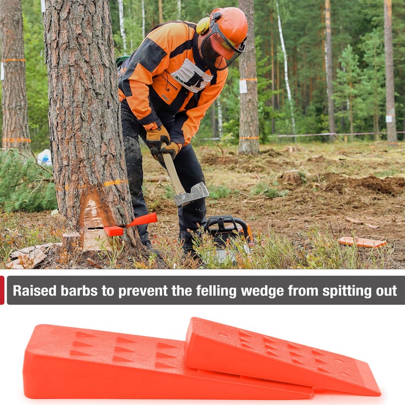 UNCO- Tree Felling Wedges with Spikes, 4Pack, 5.5" & 8" Wedges with Storage Bag, Splitting Wedge, Plastic Wedges, Logging Tools and Equipment, Chainsaw Wedges for Trees - Image 3