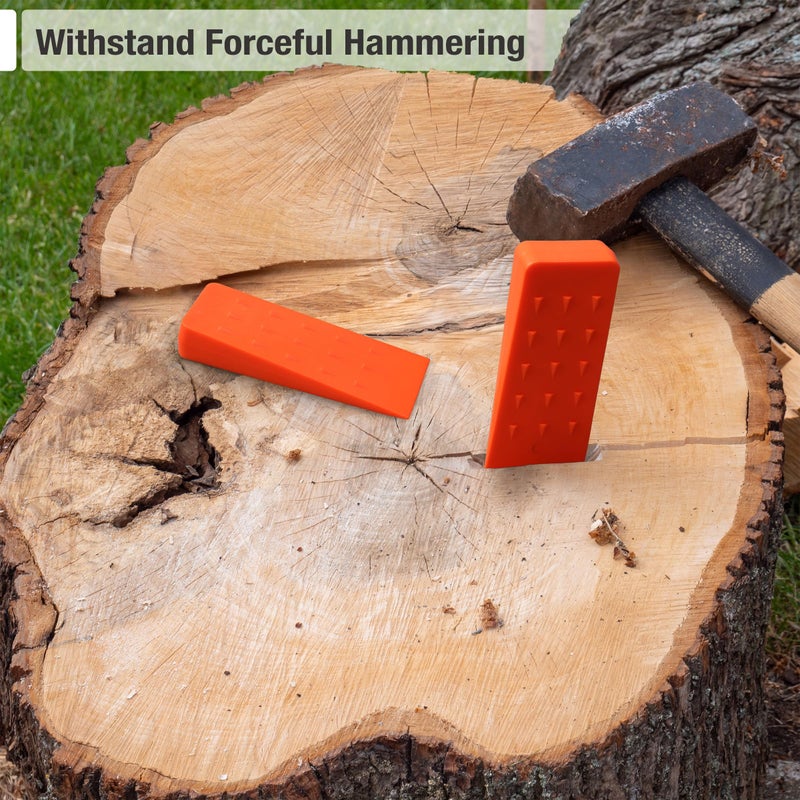 UNCO- Tree Felling Wedges with Spikes, 4Pack, 5.5" & 8" Wedges with Storage Bag, Splitting Wedge, Plastic Wedges, Logging Tools and Equipment, Chainsaw Wedges for Trees - Image 5