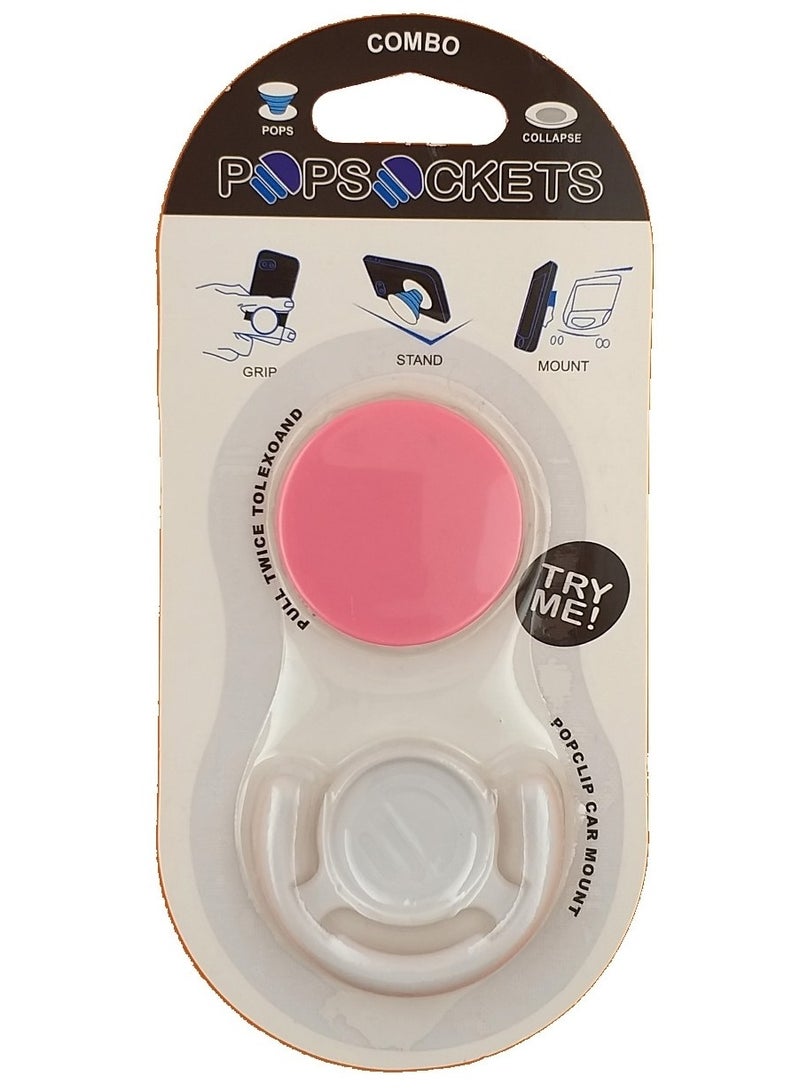 بوب سوكيتس حامل للهاتف الذكي قابل للتمدد بمقبض، من بوب سوكيت، قطعة واحدة وردي