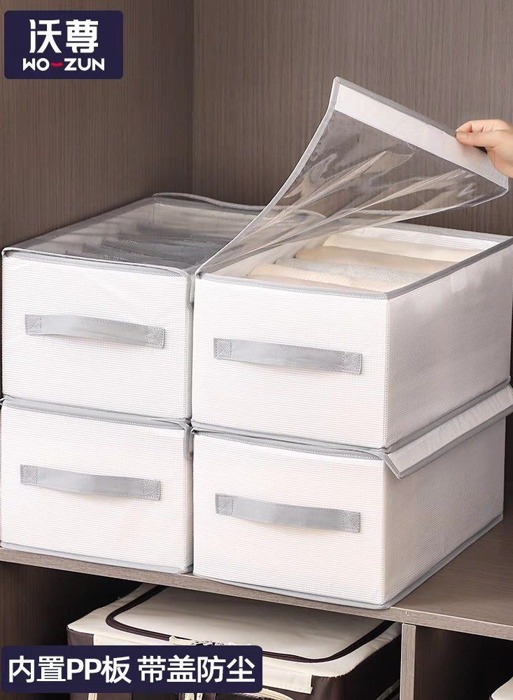 Clothes and trousers organizer with a foldable cover made of fabric, space saving - 9 squares  - Image 1