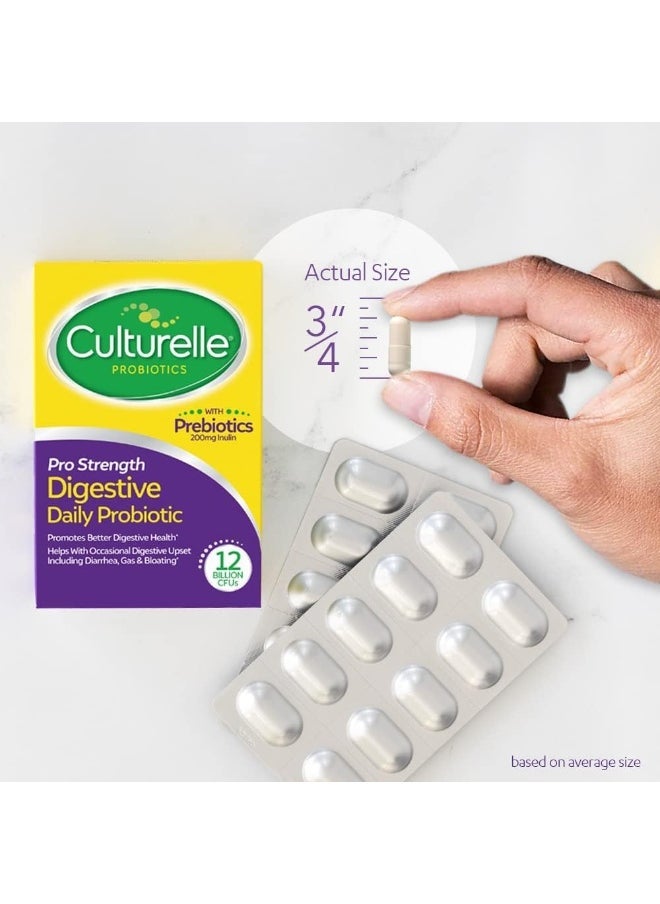 Culturelle Culturelle Pro Strength Daily Probiotic 60 Capsules – Digestive Health Support for Gas, Bloating, Diarrhea – 12 Billion CFUs with Prebiotic Inulin, Gluten & Soy Free, No Refrigeration Needed  - Image 5