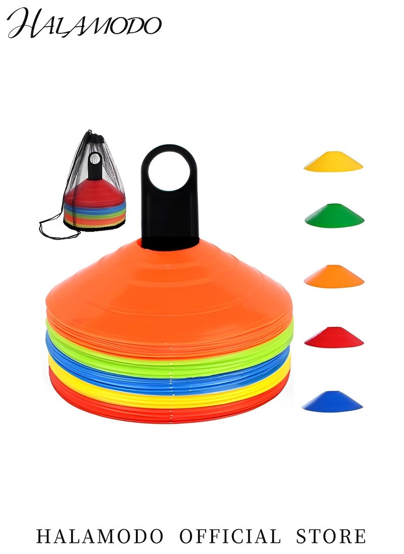 Generic 16PCS Disc Cones Agility Soccer Cones with Carry Bag & Holder Soccer Cones for Sports Training & Football & Soccer & Basketball Suitable for Kids & Adults & Soccer Trainer (5 Color）  - Image 2