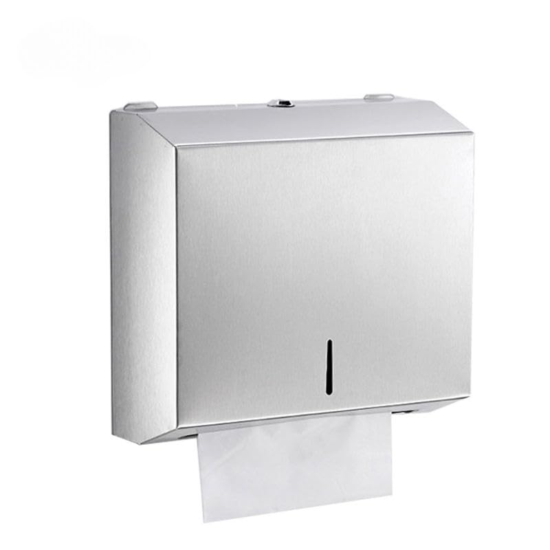 FC FC Paper Towel Dispenser Wall Mounted Drilling Paper Towel Holder Dispenser Brushed Stainless Steel Bathroom Toilet Tissue Dispenser Kitchen Paper Towel Dispenser with Key - Image 2