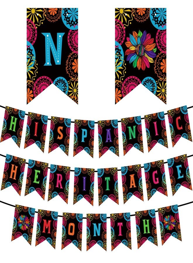 Yarcooly Hispanic Heritage Month Decorations Latin American Flag Hispanic Heritage Month Banner Spanish Classroom Decor National Hispanic Heritage Month Decorations for School Classroom - Image 1