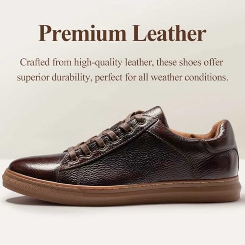 Arkbird Mens Casual Shoes Leather Fashion Sneakers Business Casual Dress Sneakers Lace-up Oxford Shoe for Men - Image 2