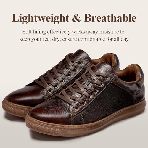 Arkbird Mens Casual Shoes Leather Fashion Sneakers Business Casual Dress Sneakers Lace-up Oxford Shoe for Men - Image 3
