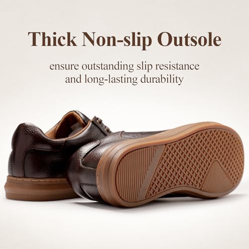 Arkbird Mens Casual Shoes Leather Fashion Sneakers Business Casual Dress Sneakers Lace-up Oxford Shoe for Men - Image 4