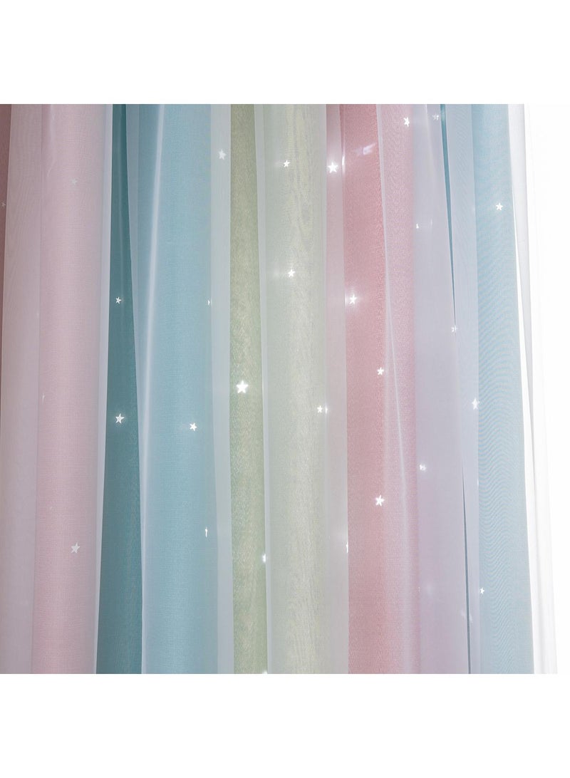 Bluejw 2-Piece Hollow Out Stars Blackout Outdoor Curtains - Image 3
