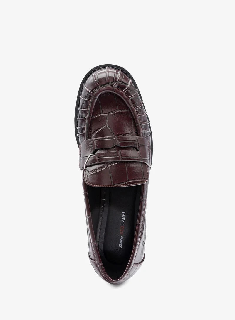 Bata Red Classic Penny Loafers for Women | Best Price UAE