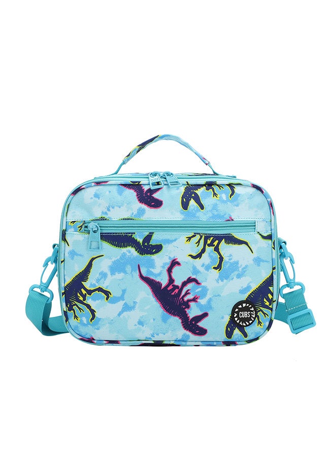 CUBS Dinosaur Print Waterproof lunch bag with removable shoulder strap carrying your favorite meals to school, work or while traveling - Image 1
