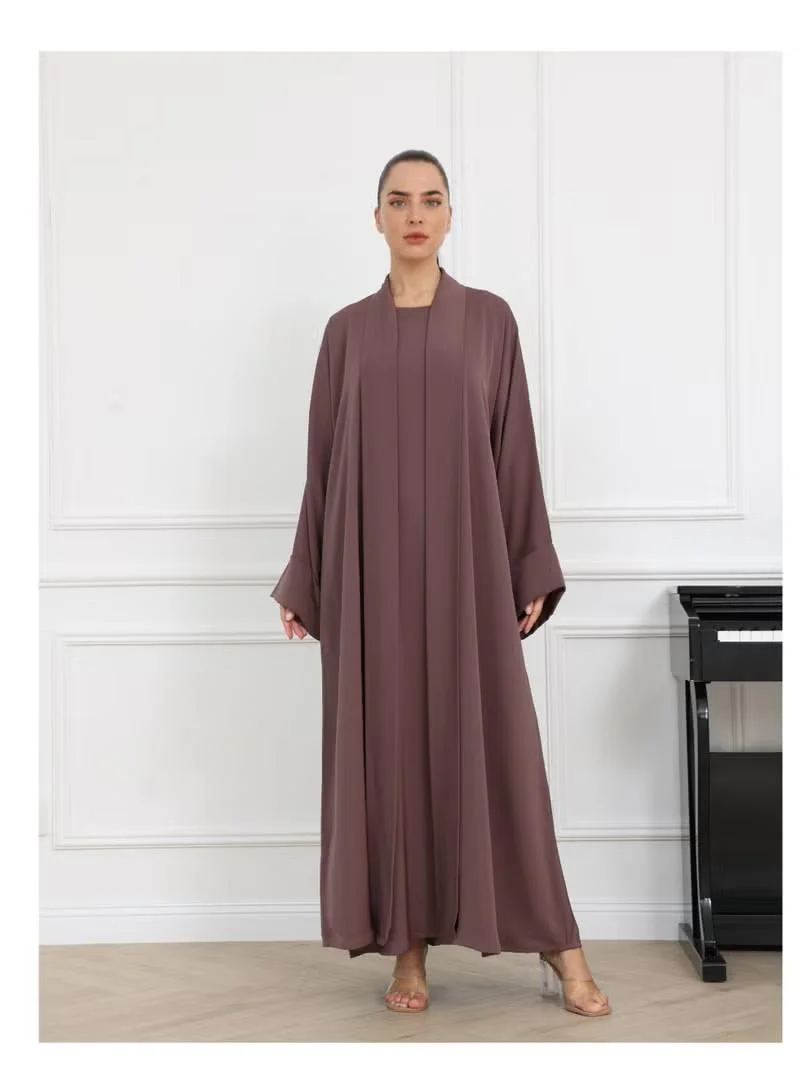 Nikias Nikias Abaya Folded Pannel Fabric Abaya With Inner Set
