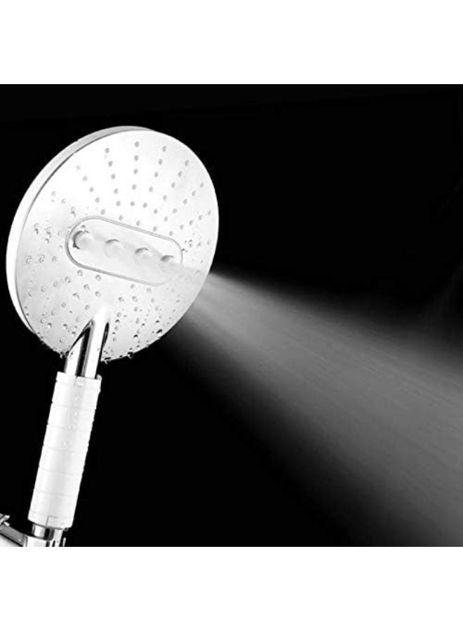 Adjustable White Rain Spray Hand Shower with 1mtr SS Shower Tube and Wall Hook (Chrome Finish) - Image 2
