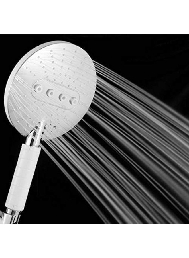 Adjustable White Rain Spray Hand Shower with 1mtr SS Shower Tube and Wall Hook (Chrome Finish) - Image 3