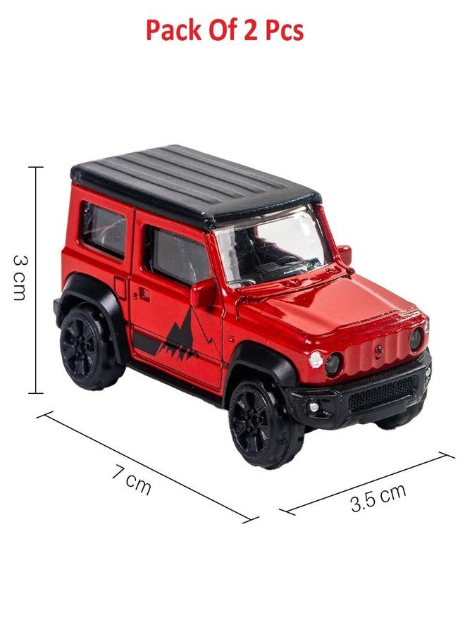 YUIOP - Die Cast Small Zimmy Toy Jeep - Durable - Friction Powered Pull Back Car - Free Wheeling Action - for Collectors and Enthusiasts (Color May Vary) (Multicolor) (2 Pcs) - Image 2