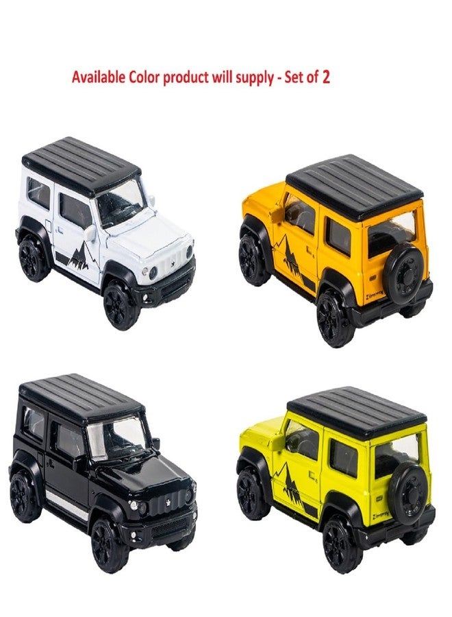 YUIOP - Die Cast Small Zimmy Toy Jeep - Durable - Friction Powered Pull Back Car - Free Wheeling Action - for Collectors and Enthusiasts (Color May Vary) (Multicolor) (2 Pcs) - Image 3