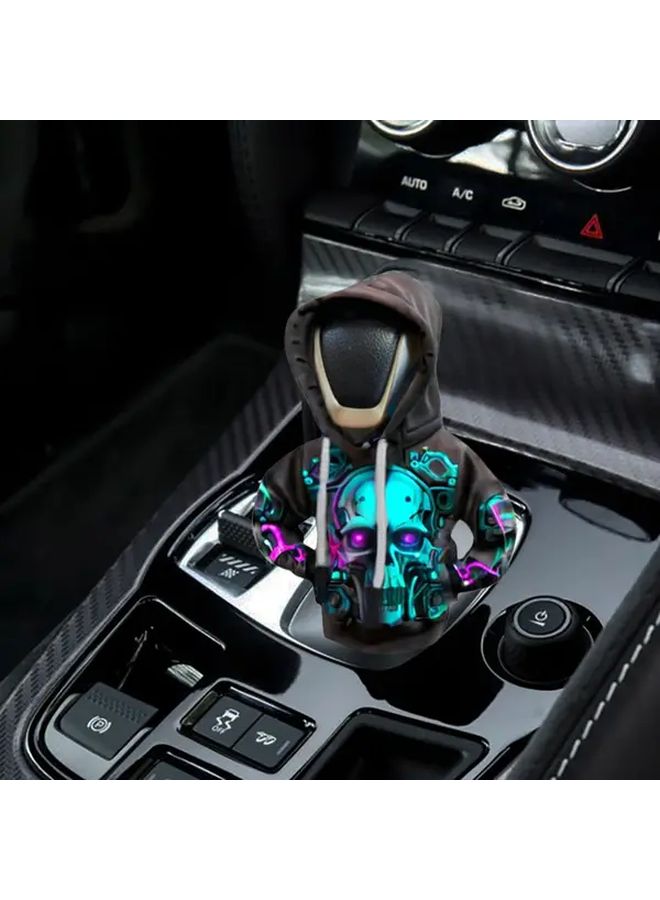 Cyberpunk Skull Pattern Car Gear Shift Knob Cover Universal Fit Automotive Interior Decor - Image 1