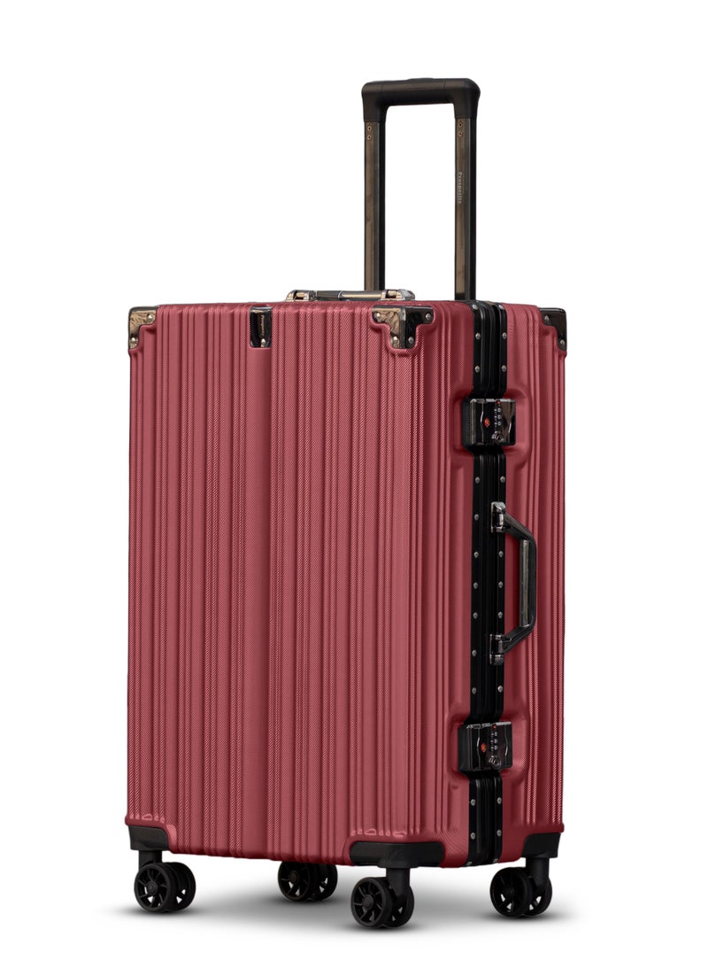 ZAAPPY Prosp 24 Inch (20-25KG) Checked In Aluminum Frame Unbreakable Fashion Travel Trolley Luggage, Polycarbonate Hard Shell Suitcase with 360° Double Spinner Wheels - Image 1