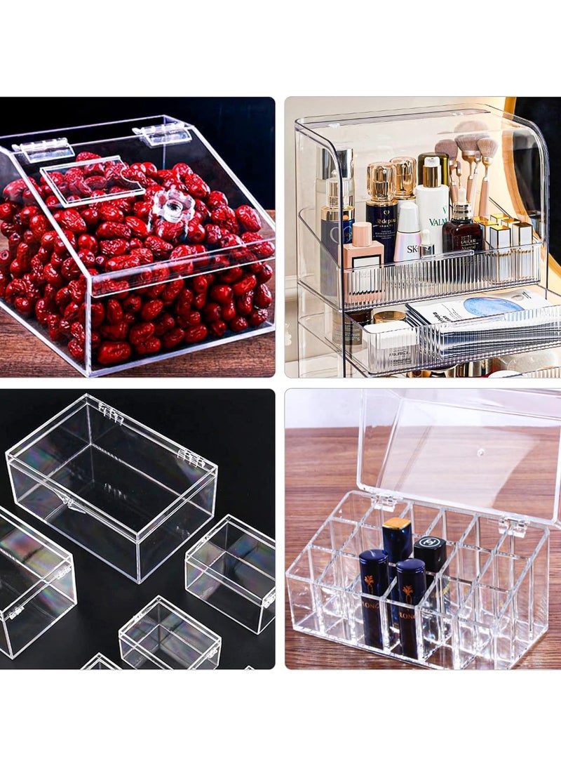 Generic 16 Pcs Acrylic Hinges,Self Adhesive Clear Hinges,Transparent Plastic Hinges,Continuous Piano Hinge Folding Hinge Tools for Cabinet,Drawer, DIY Transparent Box,Display Stand etc(30x35 mm).  - Image 5