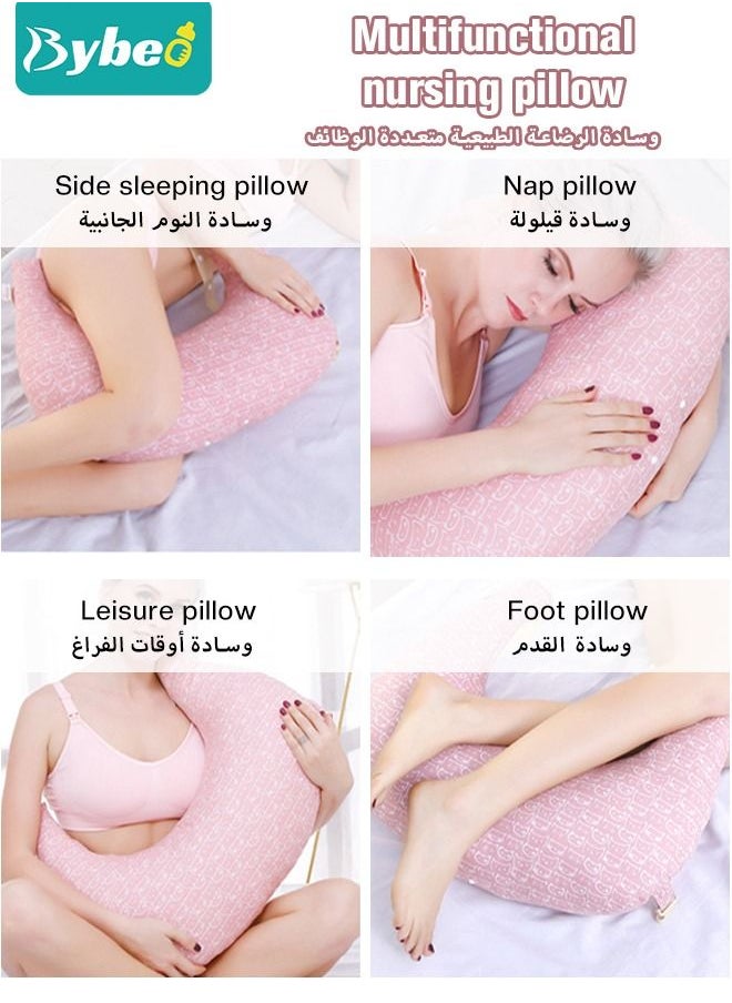 Bybeo - Nursing Pillow for Breastfeeding, Multi-Functional Original Plus Size Breastfeeding Pillows Give Mom and Baby More Support, with Adjustable Waist Strap and Removable Cotton Cover - Image 1