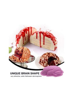 2Pcs Halloween Baking Pan Silicone Brain Mold Large Halloween Mold for Baking Creative Bakeware Set, 8. 65x6. 48x2. 36 inch