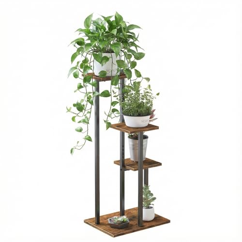 VonDream 3 Tier Plant Stand Indoor, Tiered Plant Stands for Indoor Plants Multiple, Corner Flower Stand for Living Room, Multi-Layer Vintage Design Plant Shelf - Image 1