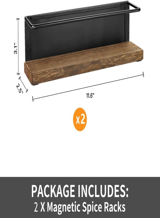 KitHero 2 Pack Strong Magnetic Spice Rack Organizer for Refrigerator and Microwave Oven, Metal Fridge Shelf, Space Saver for Kitchen Organization and Storage, Black - Image 2