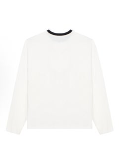 Miu Miu Miu Miu white casual loose round neck long sleeve T-shirt  - Image 2