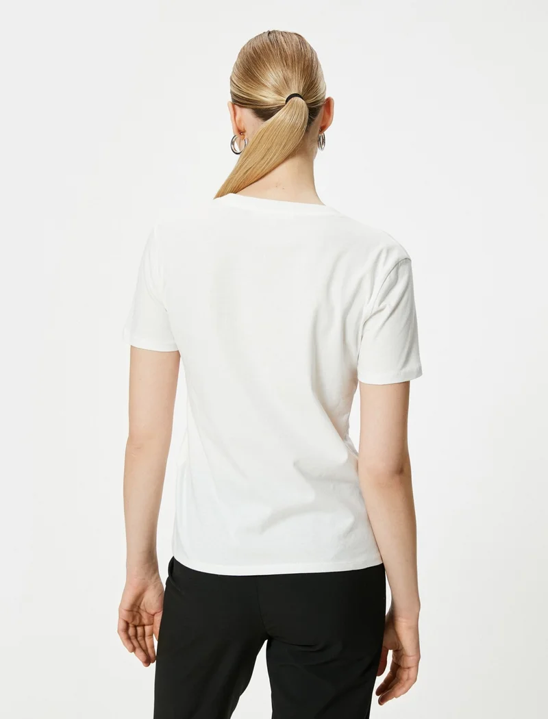 كوتون Cotton Printed T-Shirt Short Sleeve Crew Neck Cotton