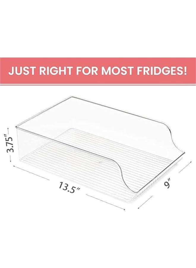 TRASSLE Soda Can Dispenser Organizer for Refrigerator,Fridge Organizer Bins for Freezer, Kitchen, Pantry, Countertops, Cabinets, Clear Plastic Beverage & Canned Food Dispenser (2pcs)  - Image 2