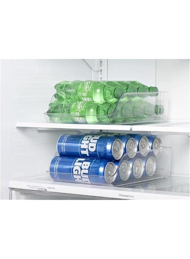 TRASSLE Soda Can Dispenser Organizer for Refrigerator,Fridge Organizer Bins for Freezer, Kitchen, Pantry, Countertops, Cabinets, Clear Plastic Beverage & Canned Food Dispenser (2pcs)  - Image 4