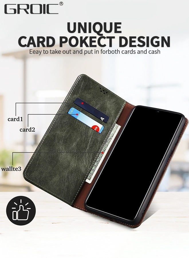 GROIC Case for Honor Magic 5 6.73 Inches Leather Flip Wallet with Kickstand and Credit Card Holder, Full Protection Magnetic Cover Compatible - Image 2