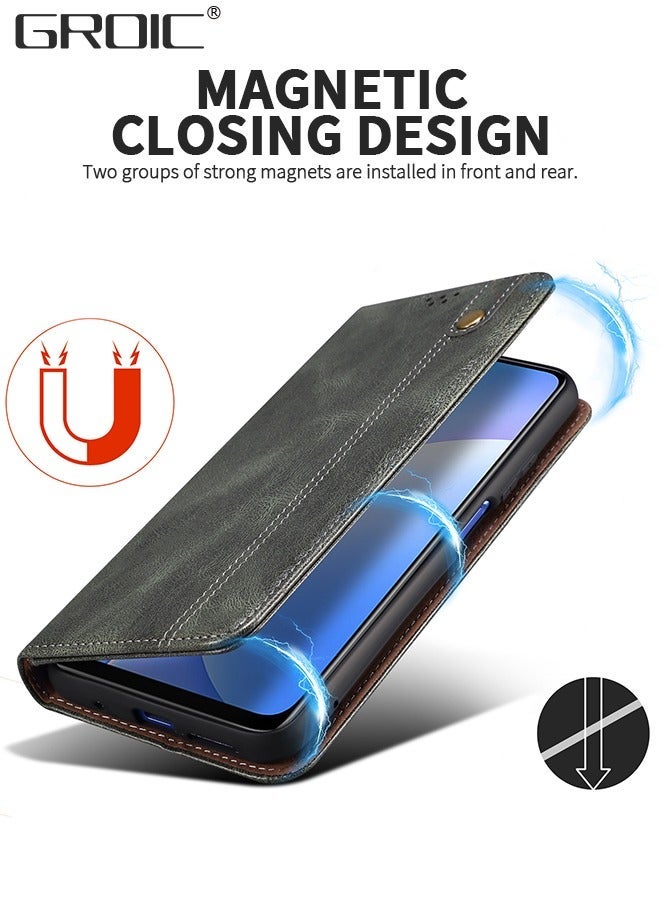 GROIC Case for Honor Magic 5 6.73 Inches Leather Flip Wallet with Kickstand and Credit Card Holder, Full Protection Magnetic Cover Compatible - Image 5