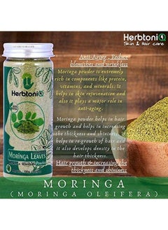 Herbtoniq 100% Natural Aloevera Leaves Moringa Leaves And Nagarmotha Powder For Dandruff Frizzy Hair Damaged Hair Intensive Hair Care Pack (450 Gram)  - Image 4
