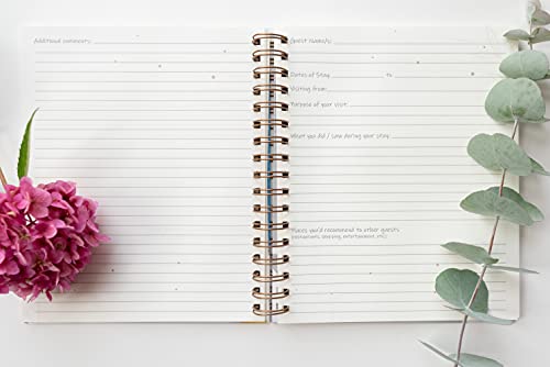 Paper 'n Such Guest Book for Rental House - Vacation Home - Short Term Rentals, Host Essentials, Spiral Hardcover Welcome Log for Airbnbs- 200 Pages (White/Blue) - Image 4