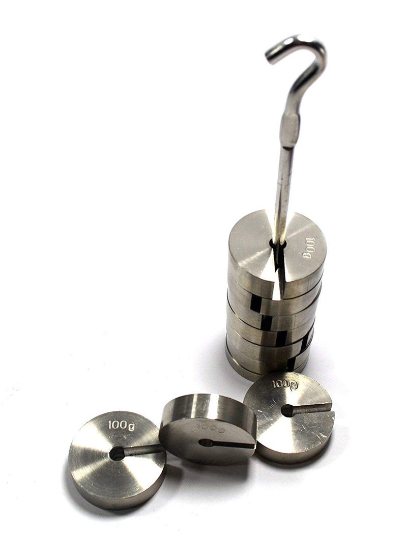 Salco Alcon Slotted Masses set aka slotted weight set 1 KG 200 gm x 5 Chromed with hanger 