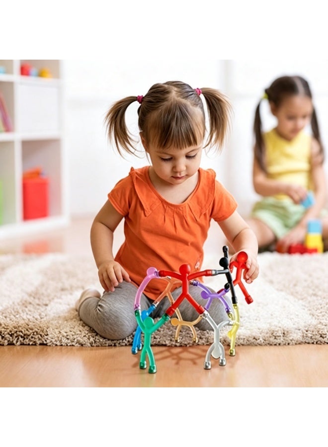 10-Piece Magnetic Fidget Figures With Storage Tin - Opaque-Color Magnetic Character Figures For Kids & Adults - Quiet Airplane & Road Trip Travel Toy - Screen-Free Sensory Desk Toy - Image 4
