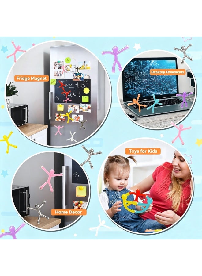 10-Piece Magnetic Fidget Figures With Storage Tin - Opaque-Color Magnetic Character Figures For Kids & Adults - Quiet Airplane & Road Trip Travel Toy - Screen-Free Sensory Desk Toy - Image 5
