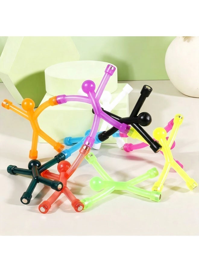 10-Piece Magnetic Fidget Figures With Storage Tin - Opaque-Color Magnetic Character Figures For Kids & Adults - Quiet Airplane & Road Trip Travel Toy - Screen-Free Sensory Desk Toy - Image 2