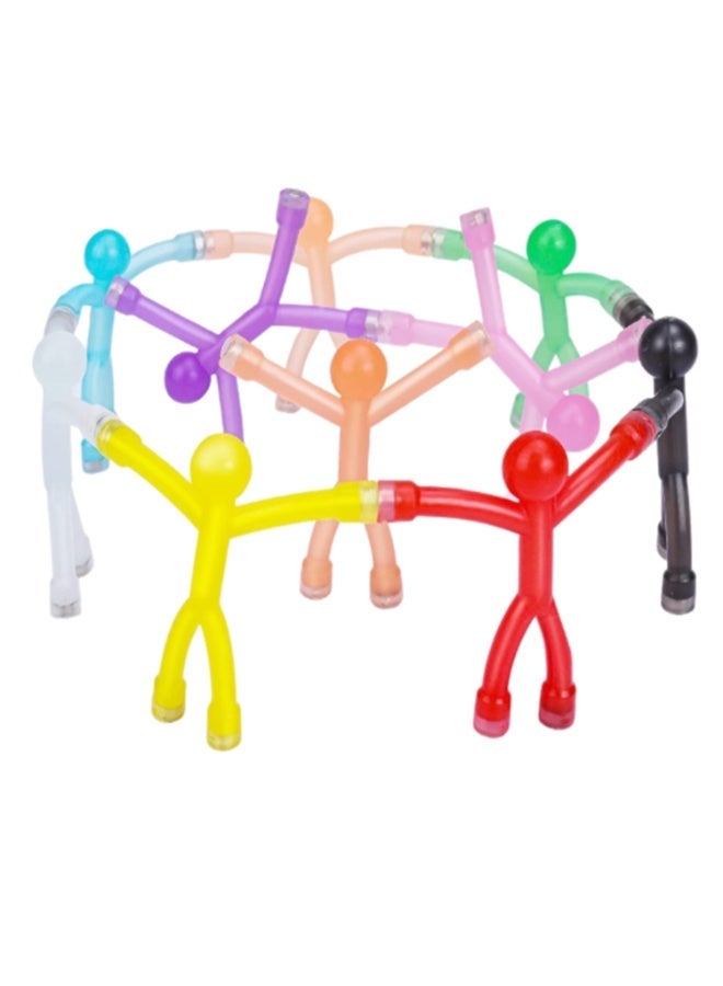 10-Piece Magnetic Fidget Figures With Storage Tin - Opaque-Color Magnetic Character Figures For Kids & Adults - Quiet Airplane & Road Trip Travel Toy - Screen-Free Sensory Desk Toy - Image 1