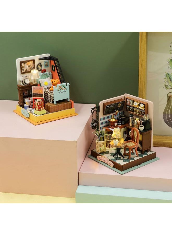 Bluejw - Hongda Diy Cabin Tuyi Coffee Wooden Handmade Building Assembled Mini Cabin Creative Toy Ornaments Gift Giving - Image 1