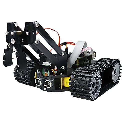 Freenove Tank Robot Kit for Raspberry Pi 5 4 B 3 B+ Zero 2 W, Crawler Chassis, Grab Objects, Ball Tracing, Line Tracking, Obstacle Avoidance, App Control, Camera, Servo (Raspberry Pi NOT Included) - Image 1