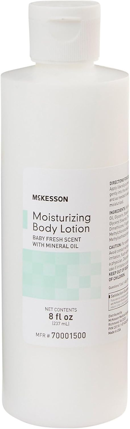 McKesson Moisturizing Body Hand and Body Moisturizer Baby Fresh Scent with Mineral Oil 8 oz 1 Count - Image 1
