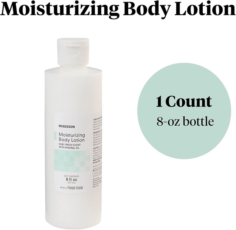 McKesson Moisturizing Body Hand and Body Moisturizer Baby Fresh Scent with Mineral Oil 8 oz 1 Count - Image 5