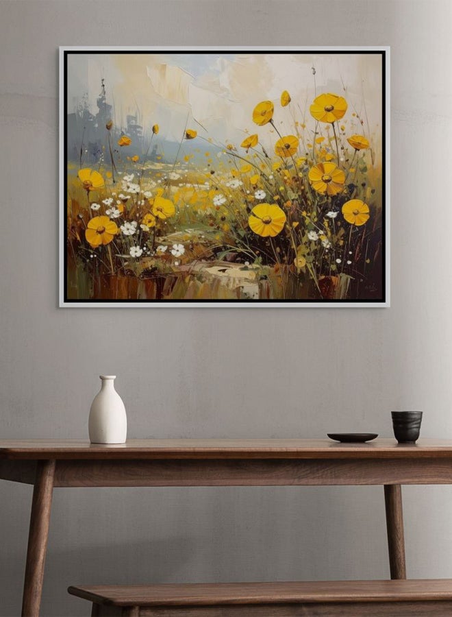 Art Decor Framed Canvas Landscape Print of Modern Abstract Floral Botanical Art, Floral Garden Artwork Wall Décor for Living Room Bedroom Office. - Image 3