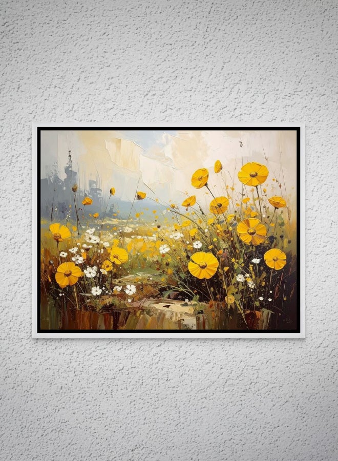 Art Decor Framed Canvas Landscape Print of Modern Abstract Floral Botanical Art, Floral Garden Artwork Wall Décor for Living Room Bedroom Office. - Image 1