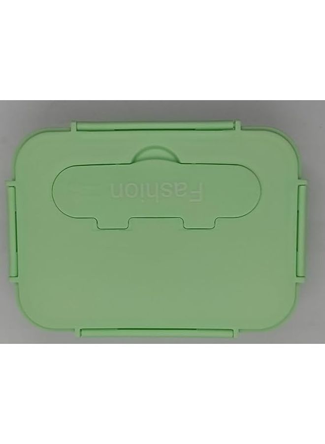 Lunch Box for Boys and Girls - Large Capacity Food Container with Spoon and Fork - Perfect Size Sturdy Lunch Box for Meals on the Go, BPA Free and Food Grade Materials Microwave Safe (Green) - Image 4