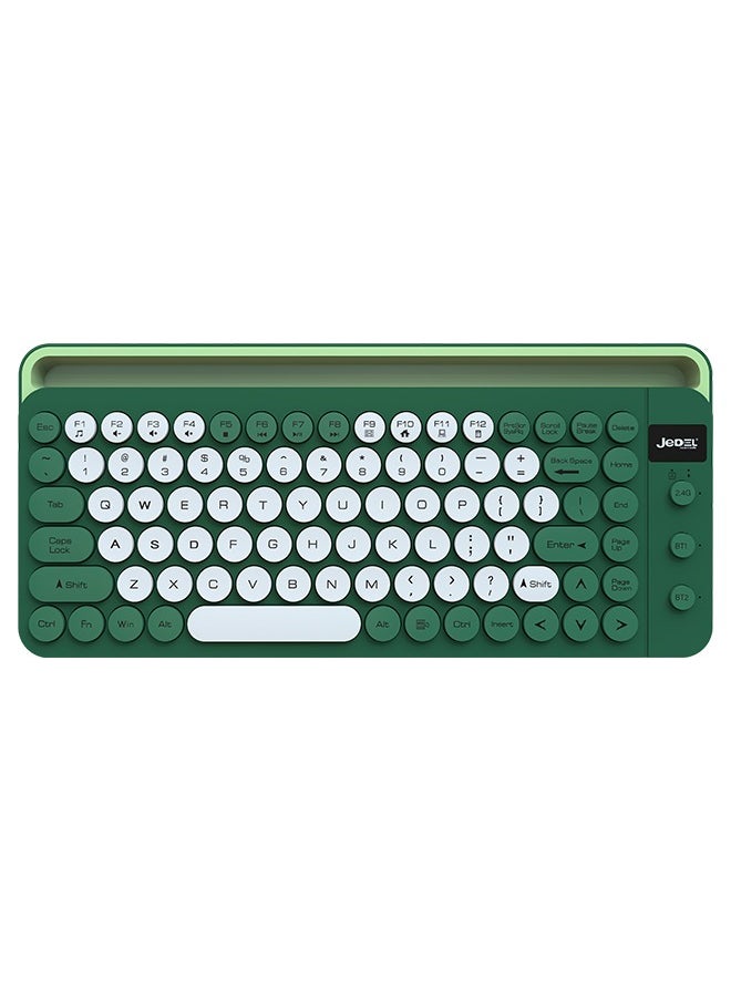 JeDEL WKB100 Wireless Bluetooth Gaming Office Keyboard for PC, Tablet, Mobile Green  - Image 2