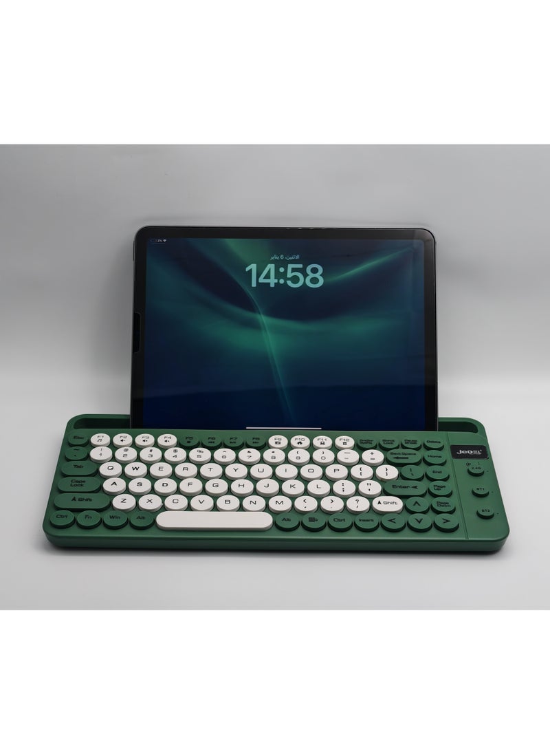JeDEL WKB100 Wireless Bluetooth Gaming Office Keyboard for PC, Tablet, Mobile Green  - Image 5