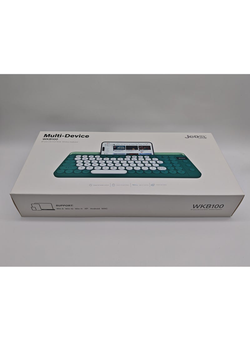 JeDEL WKB100 Wireless Bluetooth Gaming Office Keyboard for PC, Tablet, Mobile Green  - Image 4
